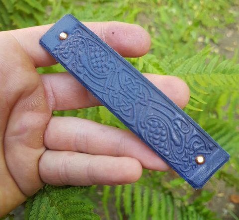 CELTIC BIRDS, HAIR CLIP, BLUE