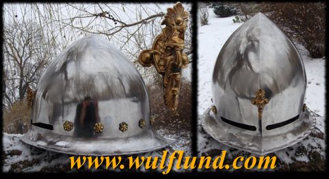 EARLY GOTHIC SALLET WITH HOLDER FOR THE FEATHER, DE LUXE