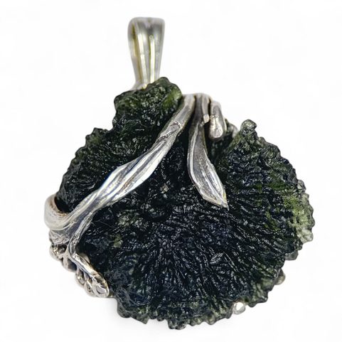 BOTANICA, COLLIER - MOLDAVITE, ARGENT 925/1000