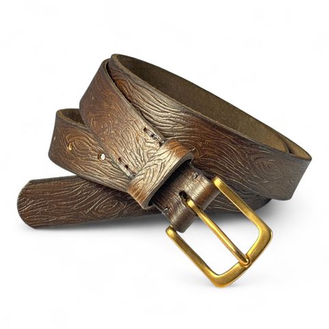 TREE BARK, LEATHER BELT, BROWN