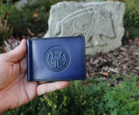 SCOTTISH THISTLE, LEATHER WALLET