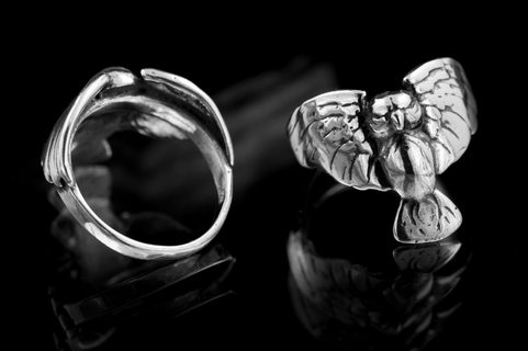 HIBOU, BAGUE D'ARGENT