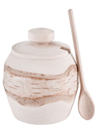 BIRCH BOX FOR SALT AND SPOONS