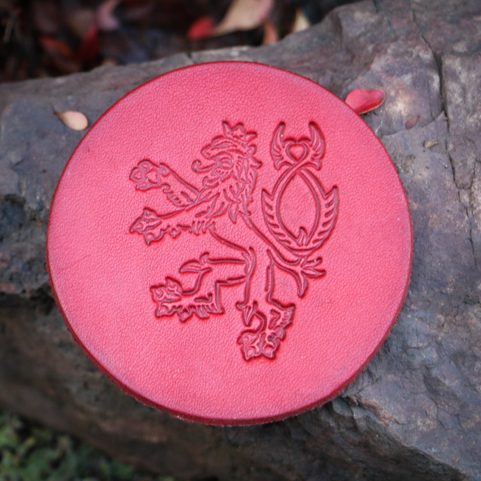 LION - LEATHER COASTER