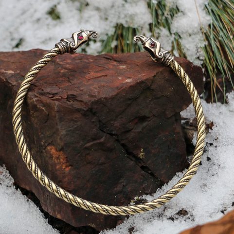 HUGINN AND MUNINN, VIKING BRASS ARM RING
