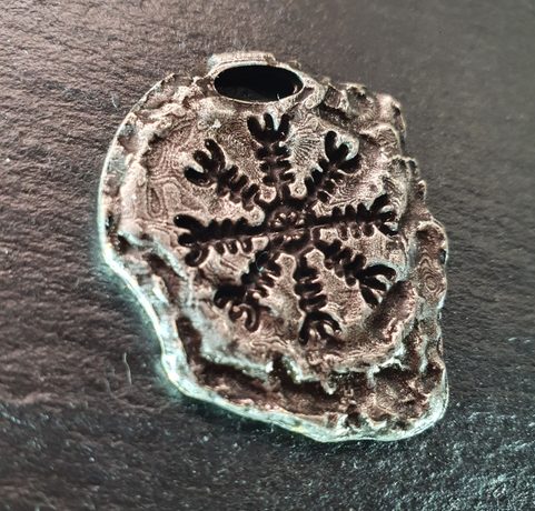 ÆGISHJÁLMUR - HELM OF AWE, MAGICAL AMULET, ICELAND, ZINC