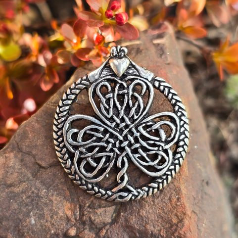 TRÈFLE IRLANDAIS, AMULETTE, ARGENT 925