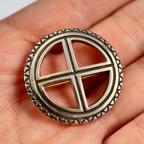 SUN CROSS, BRONZE BROOCH
