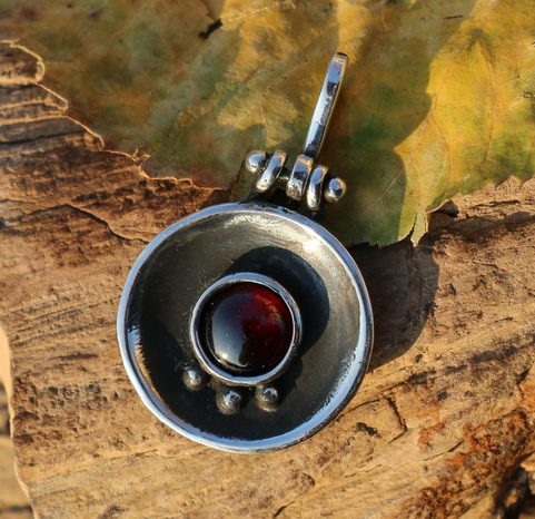 ORBIT - PENDENTIF ARGENT, GRENAT
