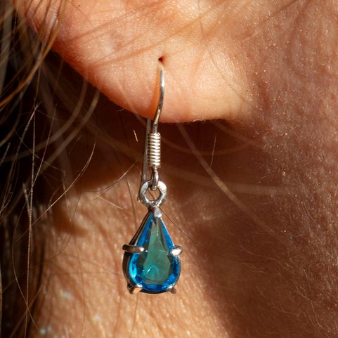 POLARIS, SILVER EARRINGS, GLASS, AG 925