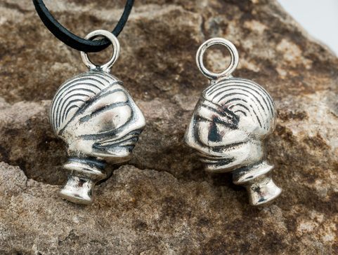 CELTIC HEAD, SILVER, PENDANT