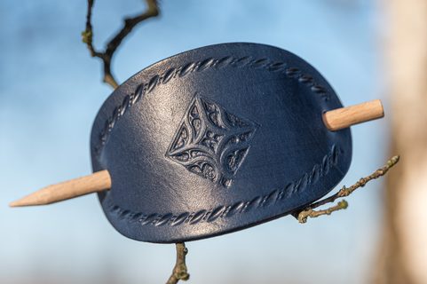 NAPOLI, LEATHER HAIR CLIP, GREEN