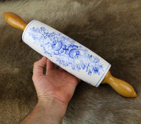 ROLLING-PIN HAND PAINTED BOHEMIAN CERAMICS