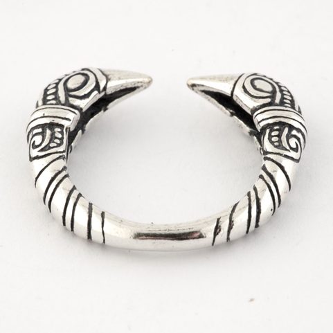 VIKING RAVEN HEAD RING, SILVER 925