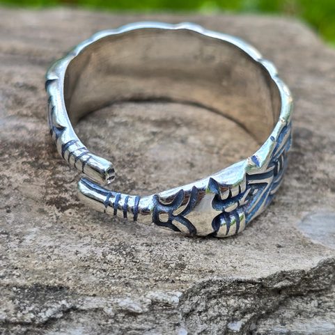 VIKING RING ADJUSTABLE, BORRE STYLE, SILVER 925/1000