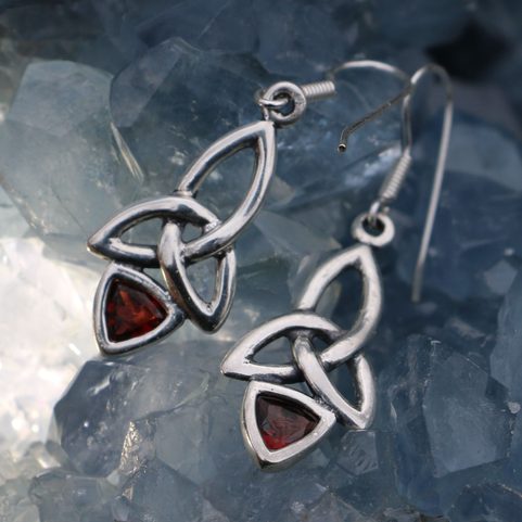 KIRA - BOUCLES D'OREILLES, ARGENT, GRENAT