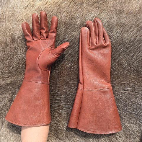GANTS D'ESCRIME EN CUIR COGNAC