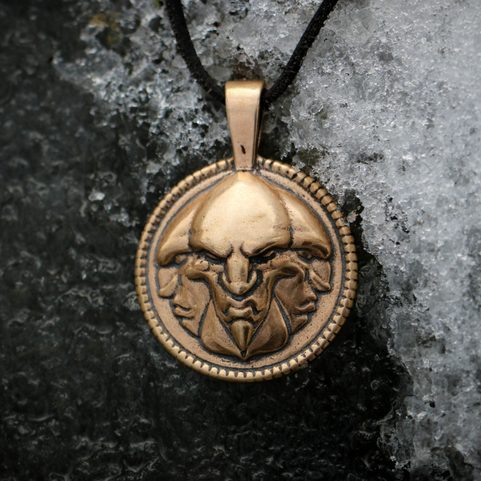 TRIGLAV SLAVIC GOD, BRONZE PENDANT