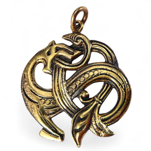 WIKINGER MEERESDRACHE, BRONZE-AMULETT