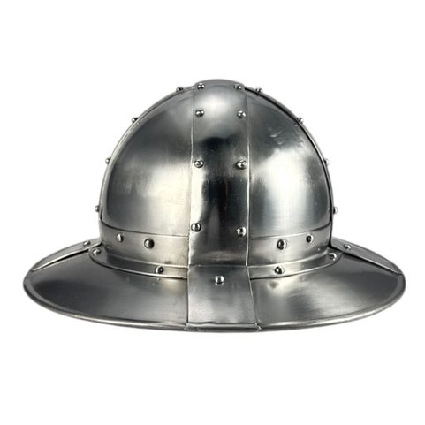 CHAPEAU DE FER AVEC RUBANS, 14E SIÈCLE, 1,6 MM D'ACIER