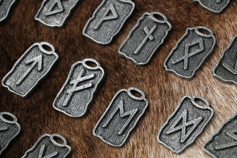 AMULET RUNES - FUTHARK, WHOLESALE SET, ZINC