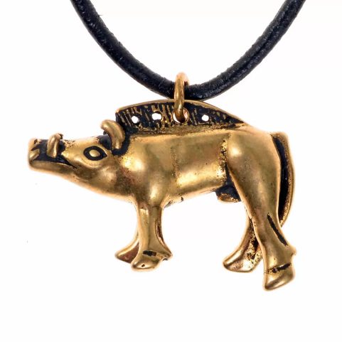 CELTIC BOAR FROM BIBRACTE, AMULET, BRONZE