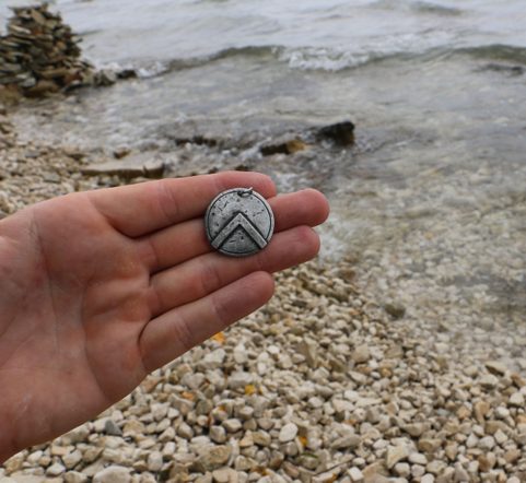SPARTAN SHIELD, PENDANT, ZINC