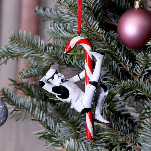 STORMTROOPER CANDY CANE HANGING ORNAMENT 12CM