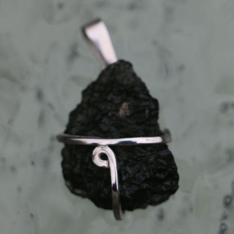 ASTRA, MOLDAVITE, SILVER PENDANT AG 925