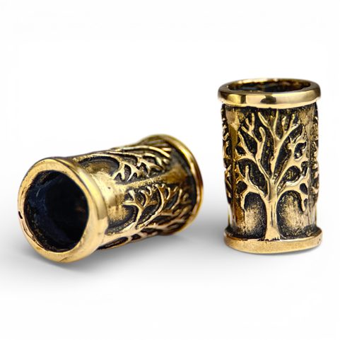 BEARD BEAD WITH TREE, BRONZE