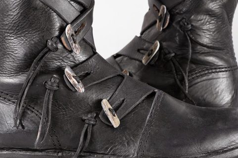 VARYAG, LATHER VIKING HIGH SHOES, BLACK