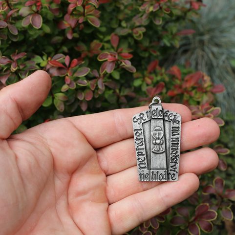 HUSSITE SHIELD, PENDANT, ZINC ANTIQUE BRASS