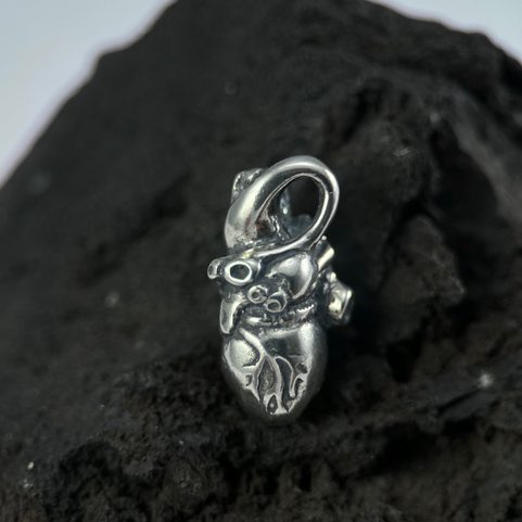 COEUR ANATOMIQUE, PENDENTIF, ARGENT 925