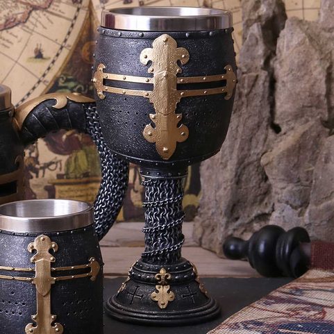 CRUSADER MEDIEVAL KNIGHT CHAINMAIL WINE GOBLET
