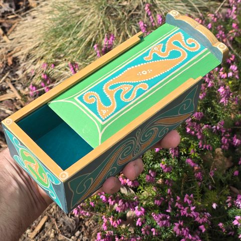 LA TÉNE, CELTIC WOODEN BOX, REPLICA