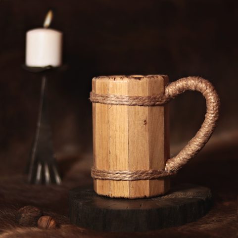 WOODEN TANKARD, OAK