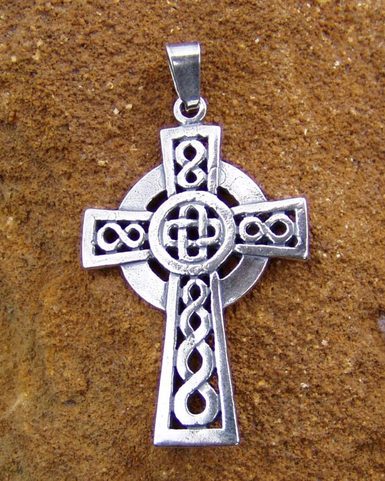 SILVER CELTIC CROSS - BIG