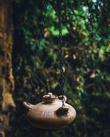 MITTELALTERLICHEN HÄNGE OIL LAMP - KERAMIK