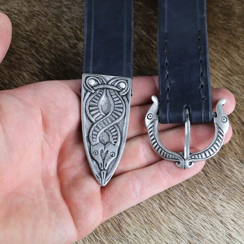 VIKING BELT, BORRE BEAST, LEATHER BLACK