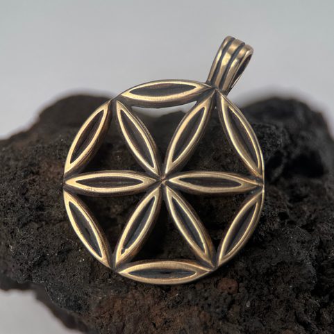 SUN FLOWER, BRONZE PENDANT