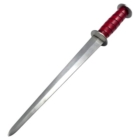 RONDEL OR BOLLOCK DAGGER PRAGA, 14TH CENTURY, BLUNT REPLICA, RED