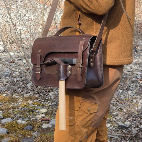 LEATHER ROCK & FOSSIL COLLECTOR BAG FOR PALEONTOLOGY