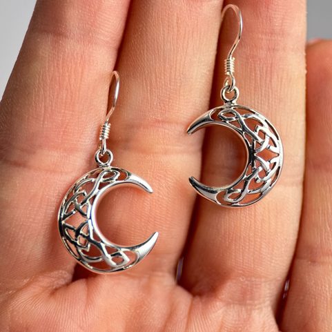 CELTIC MOON, SILVER EARRINGS 925/1000