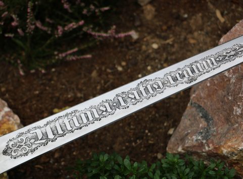 ULTIMA RATIO REGUM ETCHED SINGLE HANDED SWORD FULL TANG
