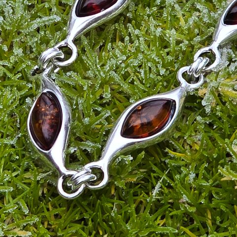 BALTICA, LUXURY SILVER AND AMBER BRACELET