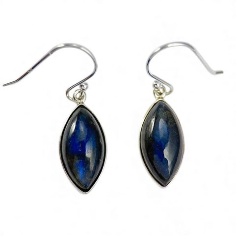 CLEOPATRA, SILVER EARRINGS, LABRADORITE, AG 925/1000