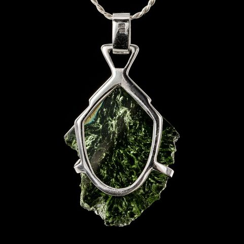 LORENA, MOLDAVIT, SILBER ANHÄNGER