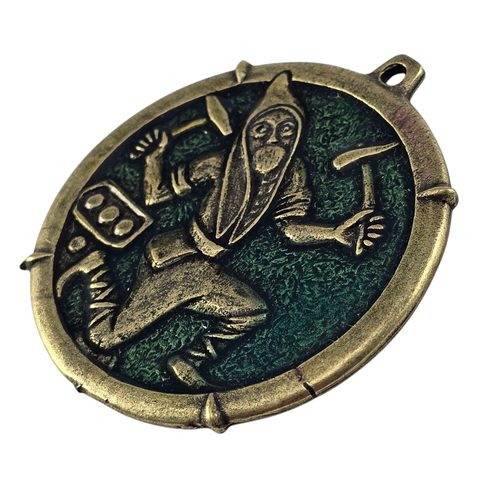 MEDIEVAL MINER – KUTTENBERG, PENDANT, ANTIQUE BRASS, ENAMEL