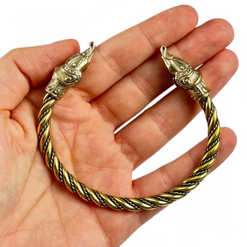 MIDGARDSORMR, VIKING BRACELET, BRASS