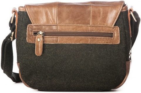 LEATHER FLAP HANDBAG, WOOL & LEATHER